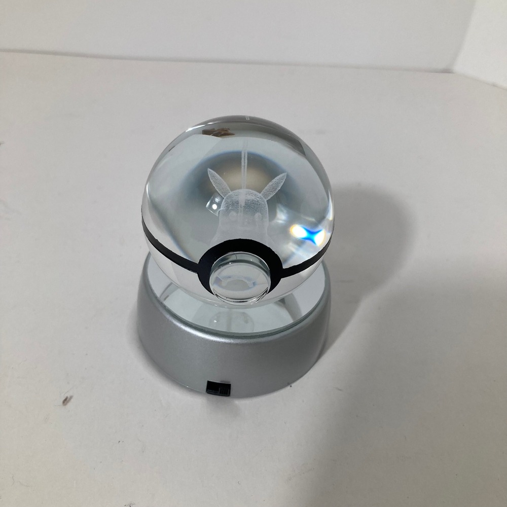 Pokemon 3D Crystal Ball Laser Engraved Pikachu LED Light Base NIght Light